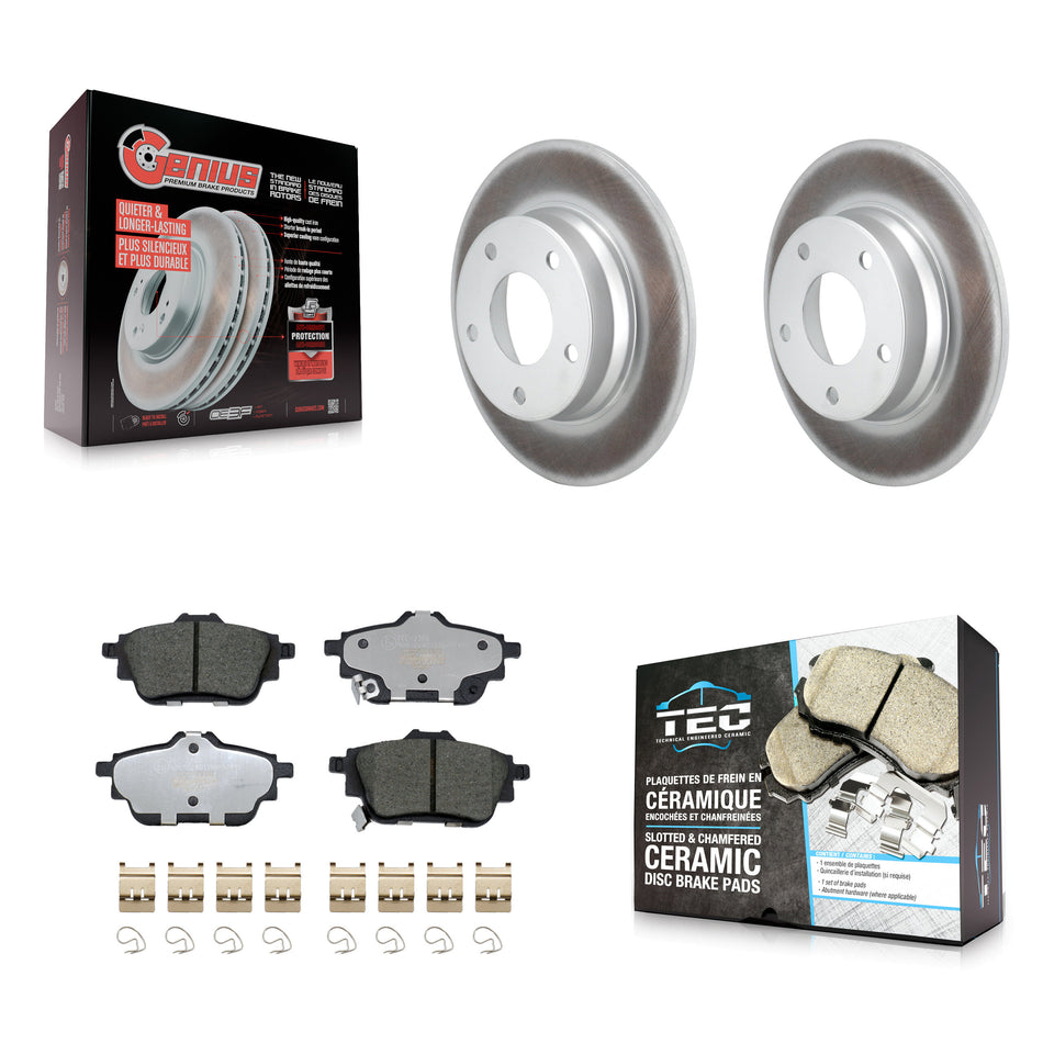 Rear Coated Disc Brake Rotor Ceramic Pad Kit For 2020-2023 Nissan Sentra rear brakes KGT-103276