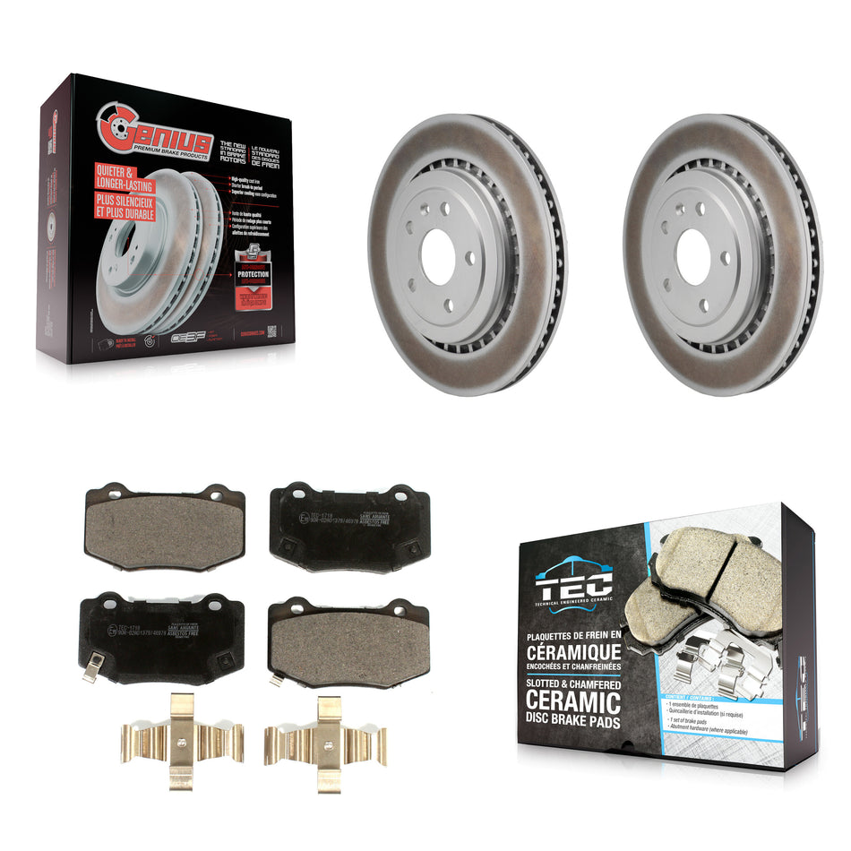 Rear Coated Disc Brake Rotors And Ceramic Pads Kit For Chevrolet Camaro Cadillac ATS KGT-103283