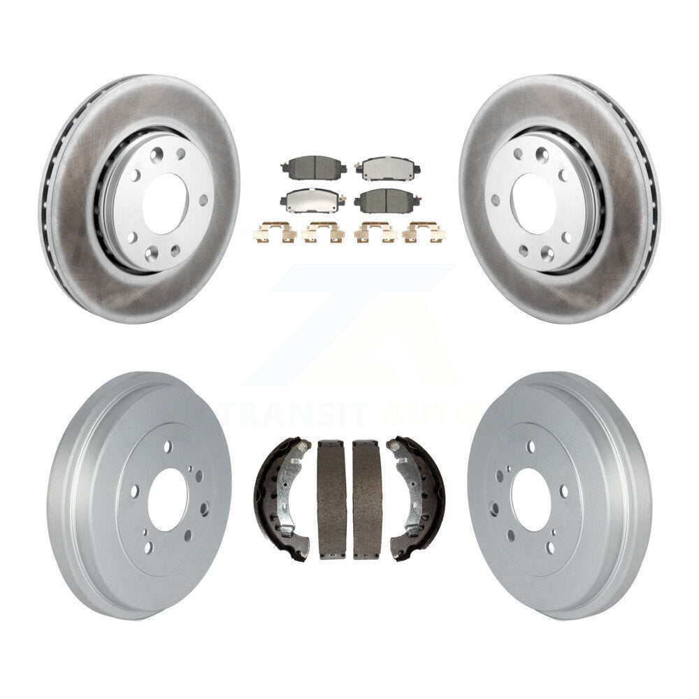 Front Rear Coated Disc Brake Rotors Ceramic Pads And Drum Kit For 2020-2022 Nissan Sentra KGT-103295