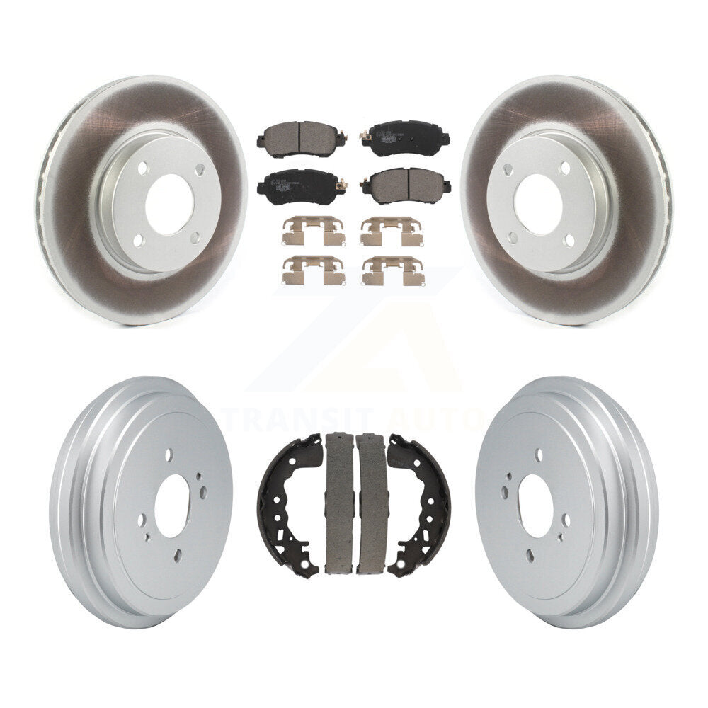 Front Rear Coated Disc Brake Rotors Ceramic Pads And Drum Kit For Nissan Kicks Versa KGT-103296