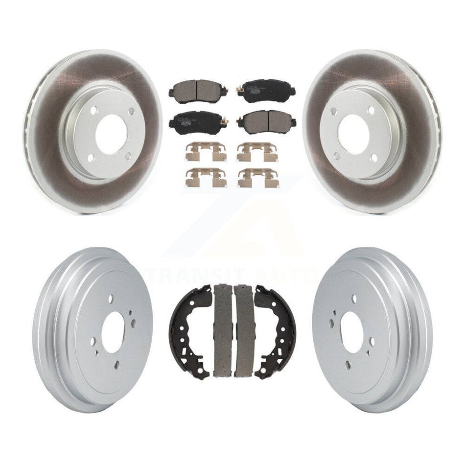 Front Rear Coated Disc Brake Rotors Ceramic Pads And Drum Kit For Nissan Kicks Versa KGT-103296