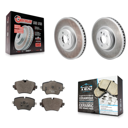 Front Coat Brake Rotors Ceramic Pad Kit For 21 Toyota GR Supra 2.0L With 4 Piston Caliper KGT-103306
