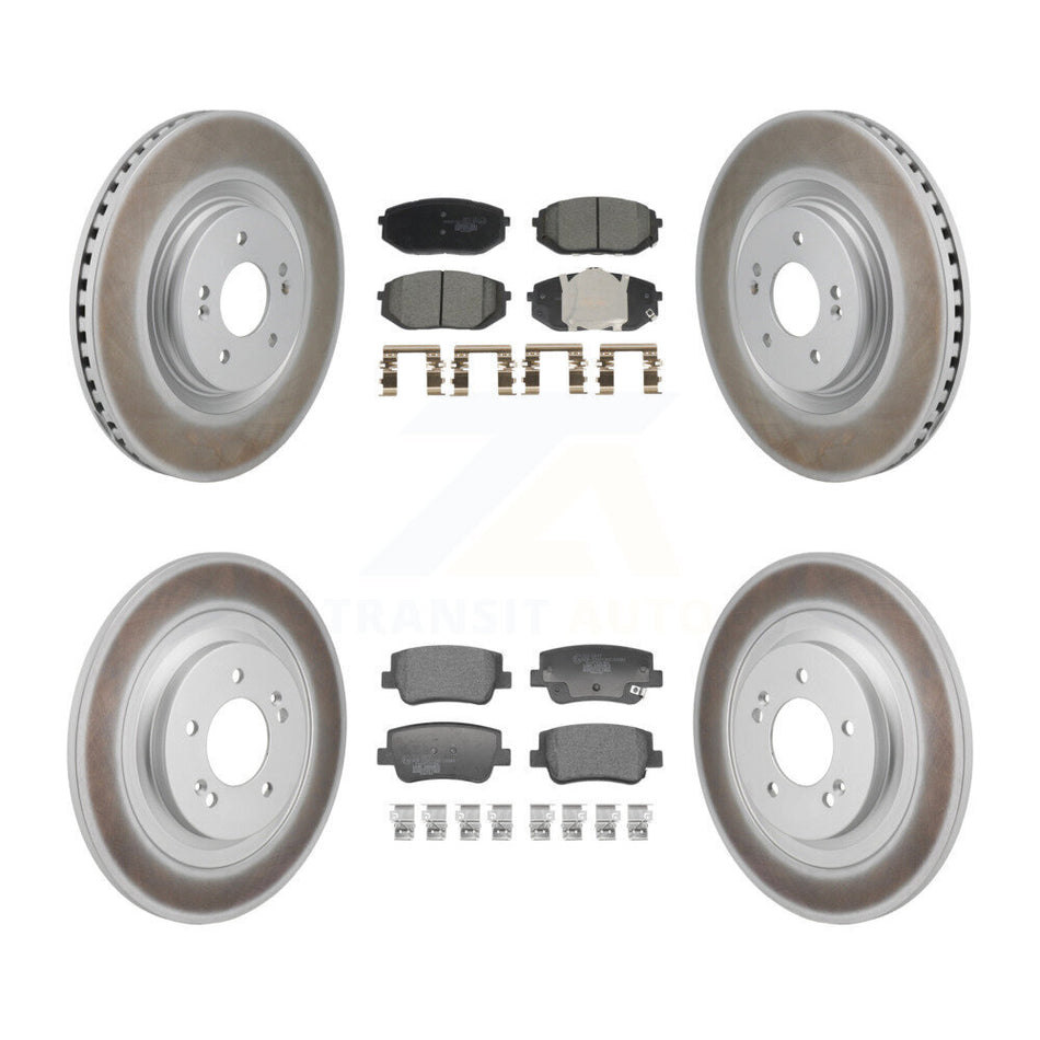 Front Rear Coated Disc Brake Rotors And Ceramic Pads Kit For Hyundai Sonata Kia K5 KGT-103307