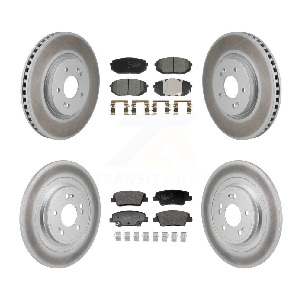 Front Rear Coated Disc Brake Rotors And Ceramic Pads Kit For Hyundai Ioniq 5 Kia EV6 6 KGT-103308