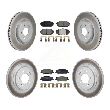 Front Rear Coated Disc Brake Rotors And Ceramic Pads Kit For Hyundai Tucson Kia Sportage KGT-103309