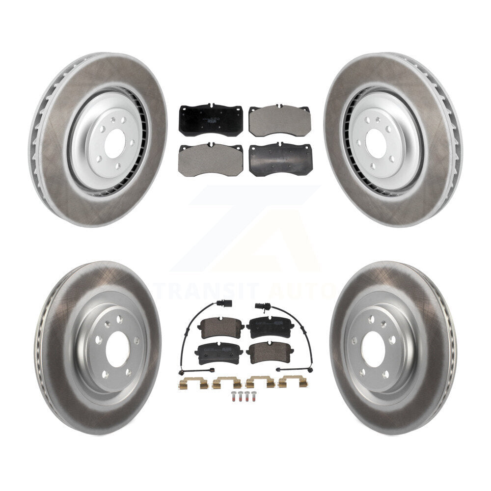 Front Rear Coated Disc Brake Rotors And Ceramic Pads Kit For Audi A7 Quattro KGT-103310