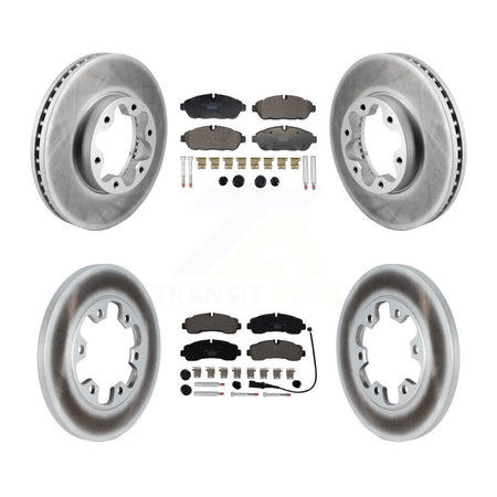 Front Rear Coat Brake Rotors Ceramic Pad Kit For 20-21 Ford Transit-350 With 6 Lug Wheels KGT-103313