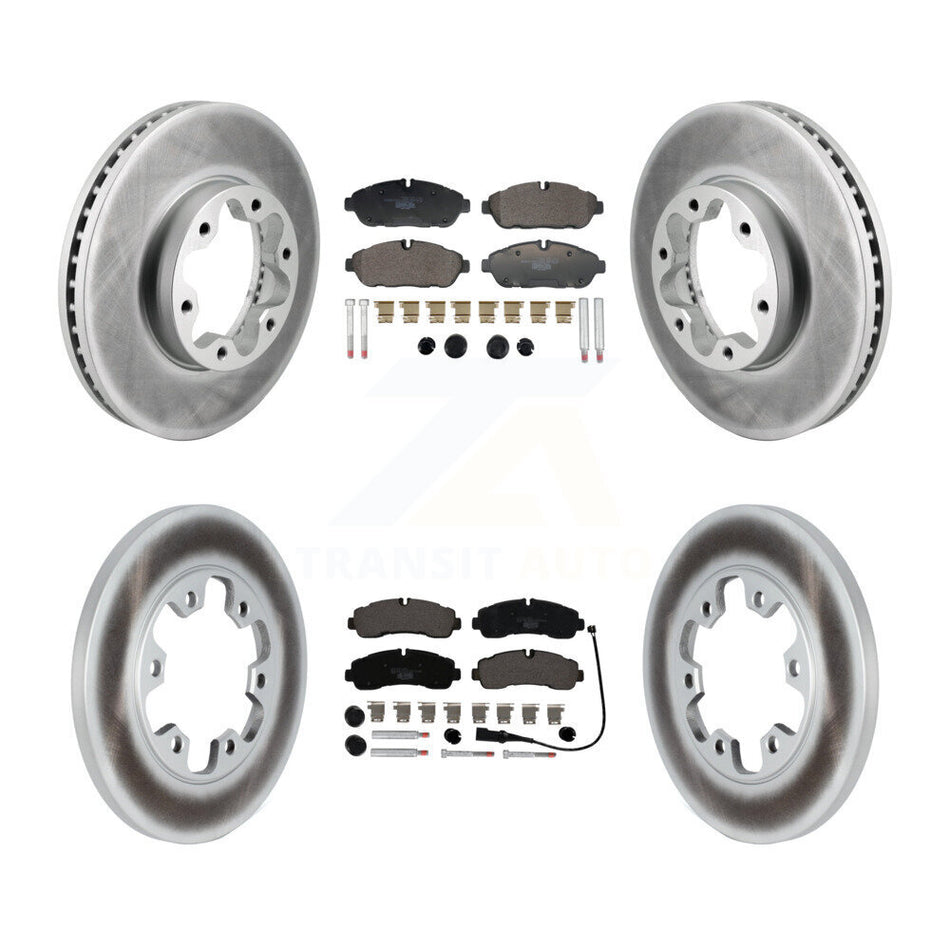 Front Rear Coat Brake Rotors Ceramic Pad Kit For 20-21 Ford Transit-350 With 6 Lug Wheels KGT-103313