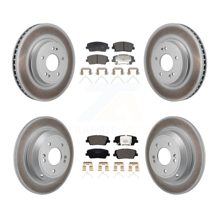 Front Rear Coated Disc Brake Rotors And Ceramic Pads Kit For Genesis G70 Kia Stinger KGT-103314