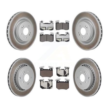 Front Rear Coated Disc Brake Rotors And Ceramic Pads Kit For Kia Stinger Genesis G70 KGT-103315