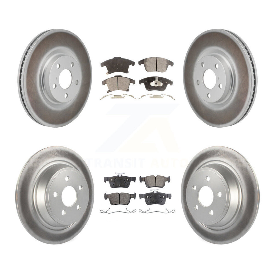Front Rear Coated Disc Brake Rotors And Ceramic Pads Kit For 2017-2020 Lincoln MKZ 2.0L KGT-103322
