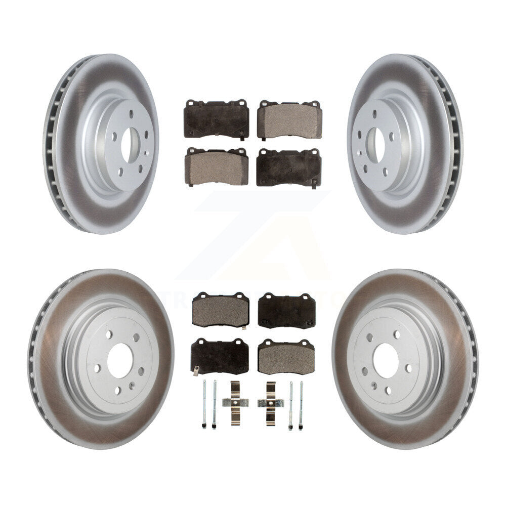 Front Rear Coated Disc Brake Rotors And Ceramic Pads Kit For Tesla S KGT-103325
