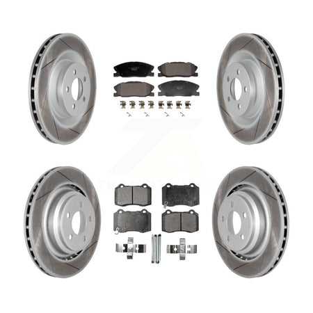 Front Rear Coated Disc Brake Rotors And Ceramic Pads Kit For Dodge Charger KGT-103326