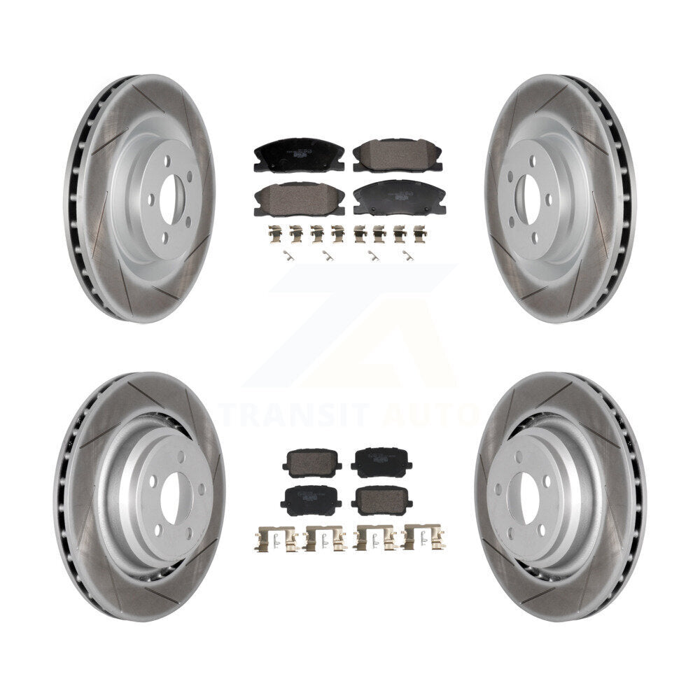 Front Rear Coated Disc Brake Rotors And Ceramic Pads Kit For Dodge Charger KGT-103327