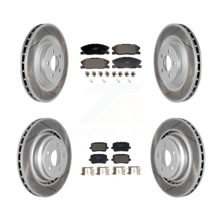 Front Rear Coated Disc Brake Rotors And Ceramic Pads Kit For Dodge Charger KGT-103327