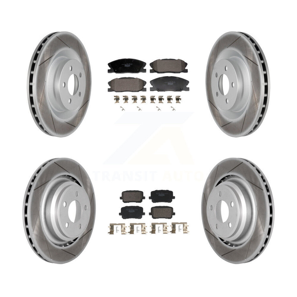 Front Rear Coated Disc Brake Rotors And Ceramic Pads Kit For Dodge Charger KGT-103327