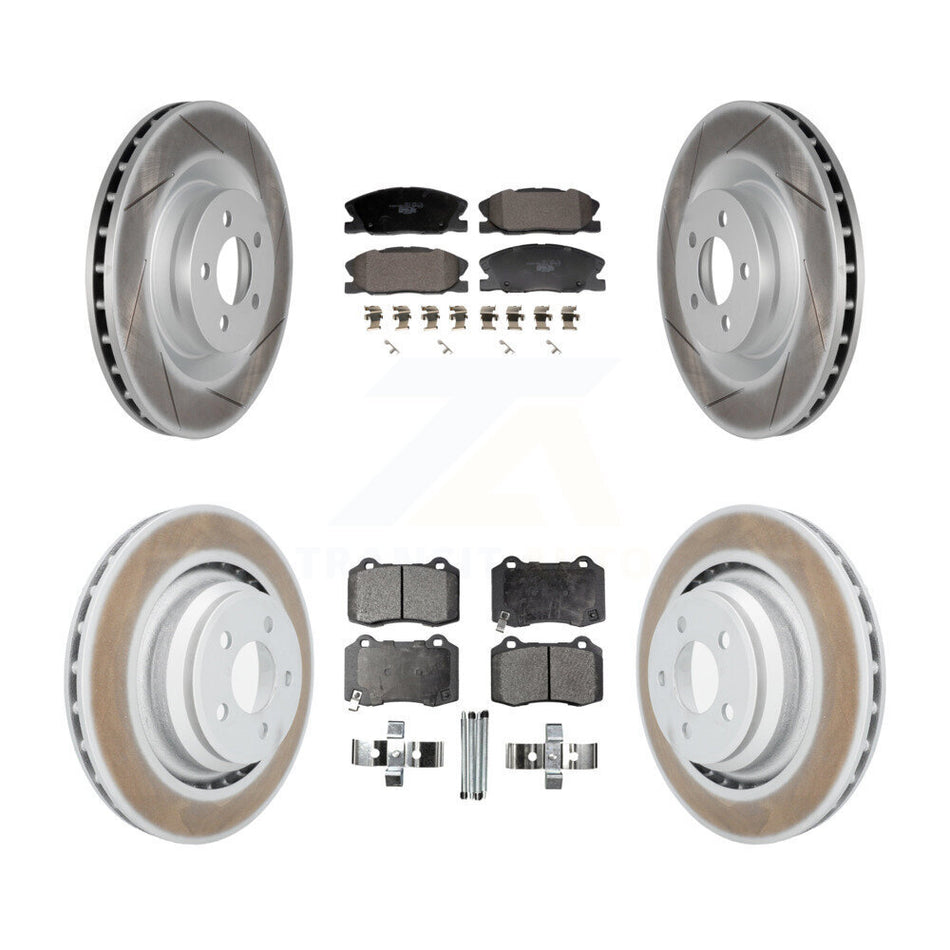 Front Rear Coated Disc Brake Rotors And Ceramic Pads Kit For Dodge Charger KGT-103329