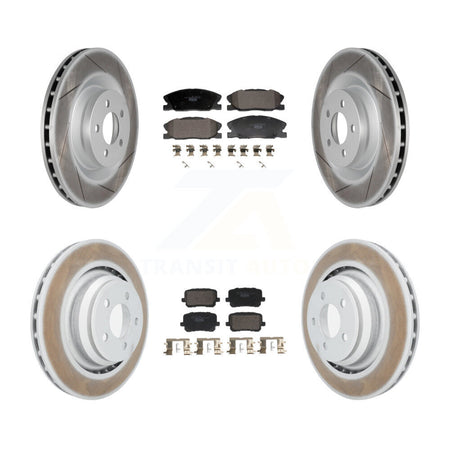 Front Rear Coated Disc Brake Rotors And Ceramic Pads Kit For Dodge Charger KGT-103330