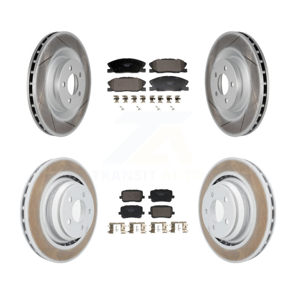 Front Rear Coated Disc Brake Rotors And Ceramic Pads Kit For Dodge Charger KGT-103330