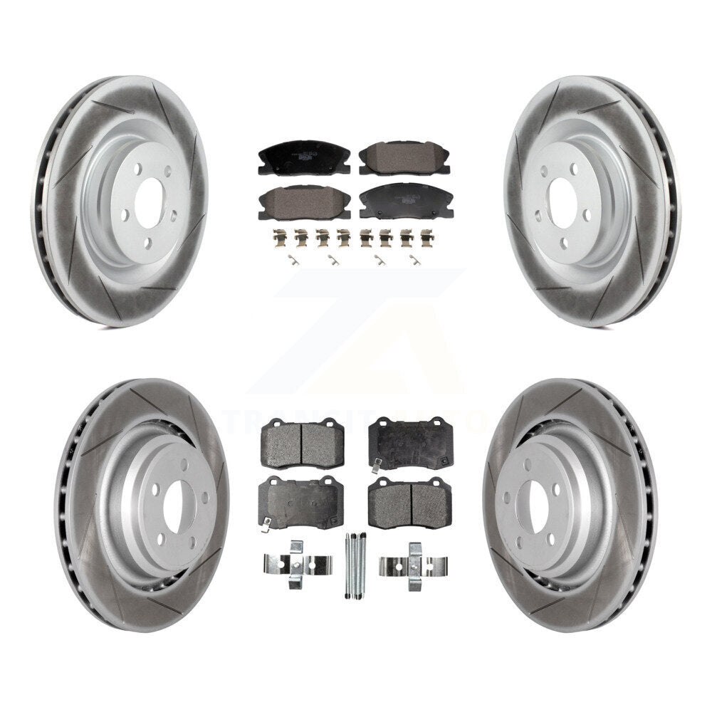 Front Rear Coated Disc Brake Rotors And Ceramic Pads Kit For Dodge Charger KGT-103332