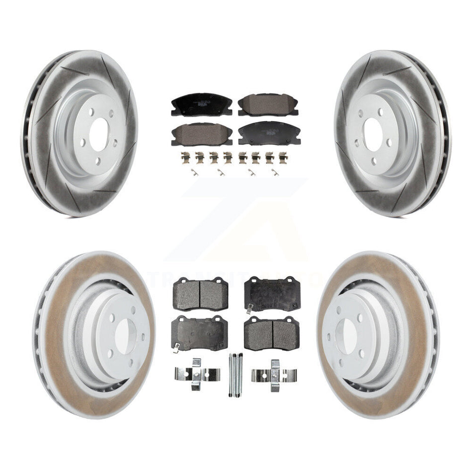 Front Rear Coated Disc Brake Rotors And Ceramic Pads Kit For Dodge Charger KGT-103335