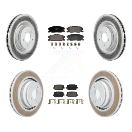 Front Rear Coated Disc Brake Rotors And Ceramic Pads Kit For Dodge Charger KGT-103336
