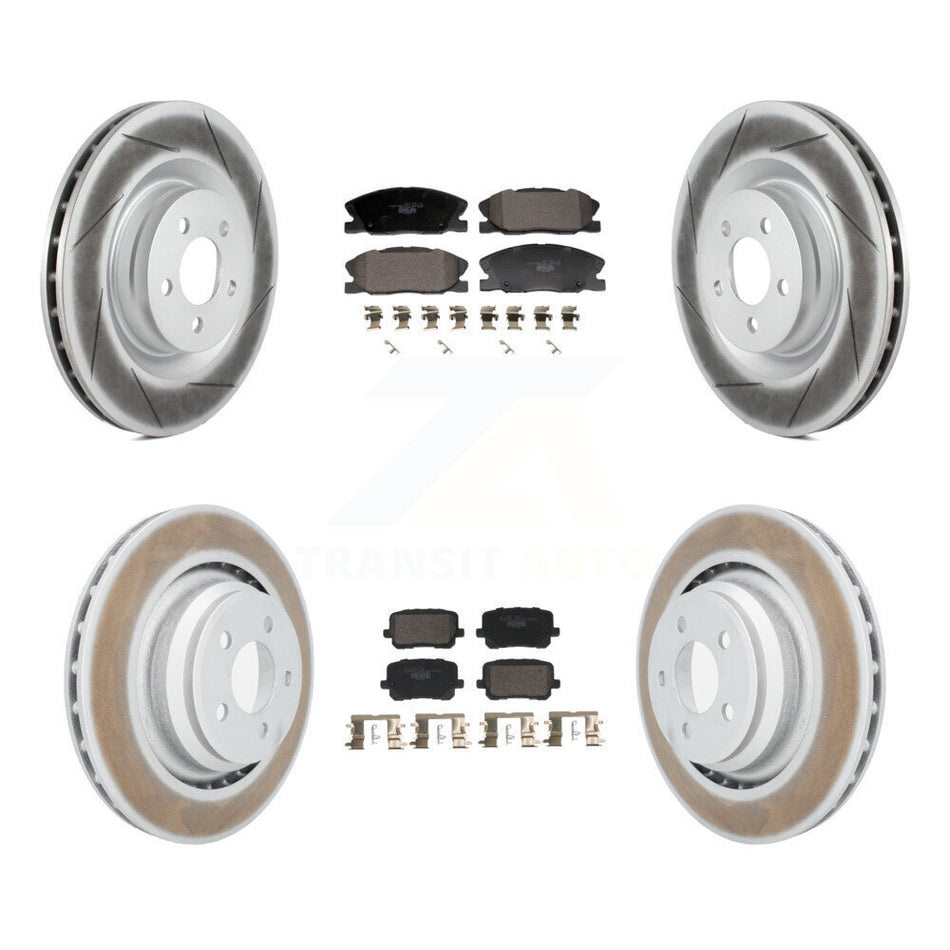 Front Rear Coated Disc Brake Rotors And Ceramic Pads Kit For Dodge Charger KGT-103336