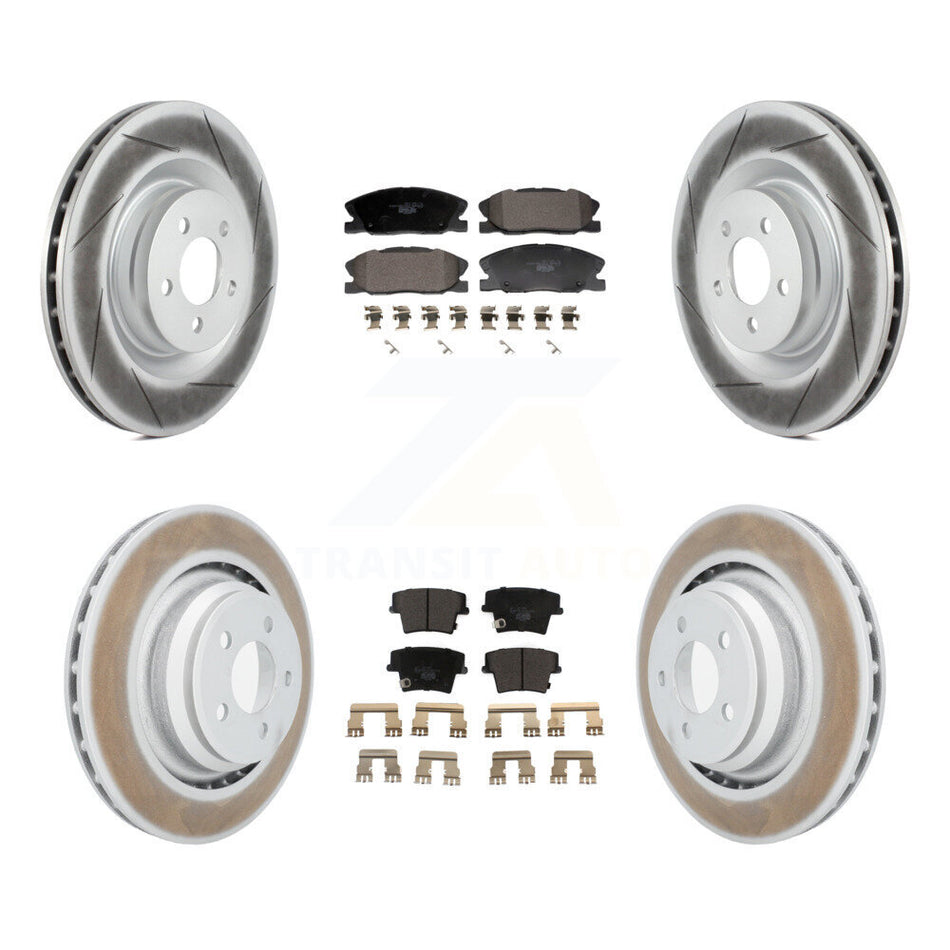 Front Rear Coat Brake Rotor Ceramic Pad Kit For Dodge Charger R/T Scat Pack with RWD 6.4L KGT-103337