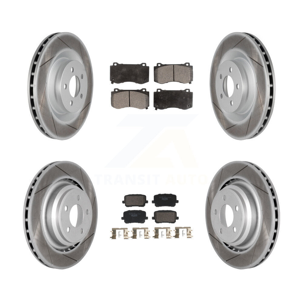 Front Rear Coated Disc Brake Rotors And Ceramic Pads Kit For Dodge Charger KGT-103338