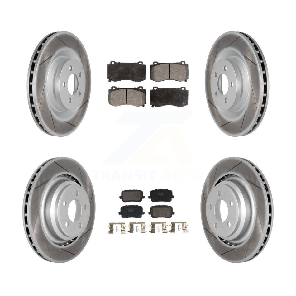 Front Rear Coated Disc Brake Rotors And Ceramic Pads Kit For Dodge Charger KGT-103338