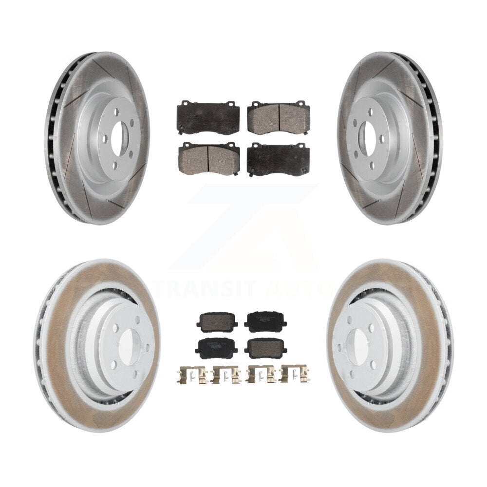 Front Rear Coated Disc Brake Rotors And Ceramic Pads Kit For Dodge Charger KGT-103339