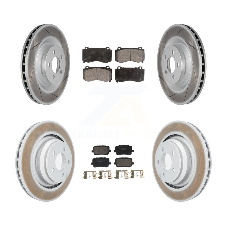 Front Rear Coated Disc Brake Rotors And Ceramic Pads Kit For Dodge Charger KGT-103339