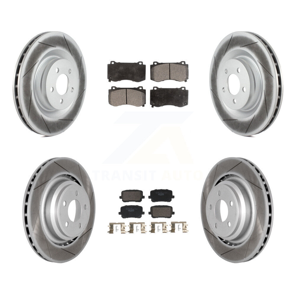 Front Rear Coated Disc Brake Rotors And Ceramic Pads Kit For Dodge Charger KGT-103340