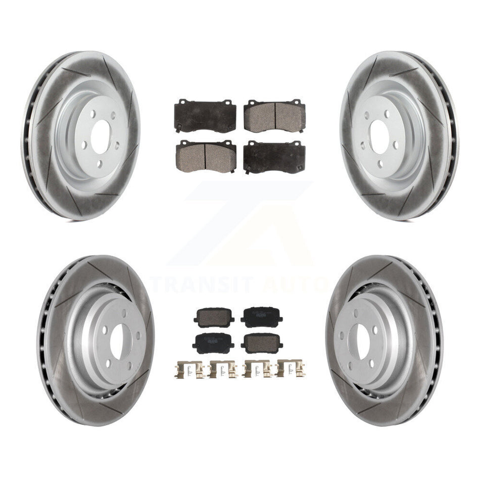 Front Rear Coated Disc Brake Rotors And Ceramic Pads Kit For Dodge Charger KGT-103340