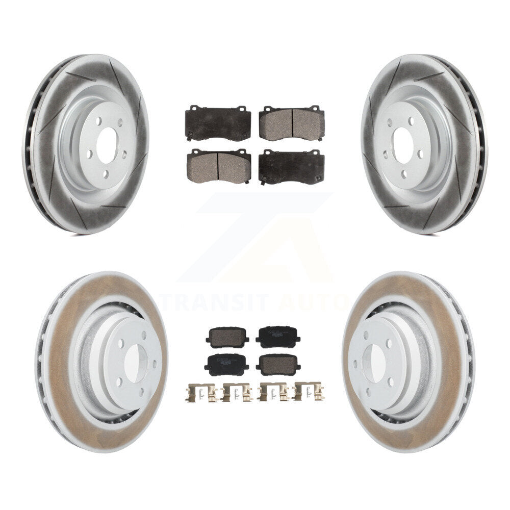 Front Rear Coated Disc Brake Rotors And Ceramic Pads Kit For Dodge Charger KGT-103341