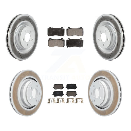 Front Rear Coated Disc Brake Rotors And Ceramic Pads Kit For Dodge Charger KGT-103341