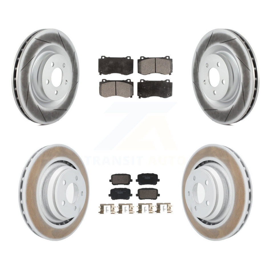 Front Rear Coated Disc Brake Rotors And Ceramic Pads Kit For Dodge Charger KGT-103341