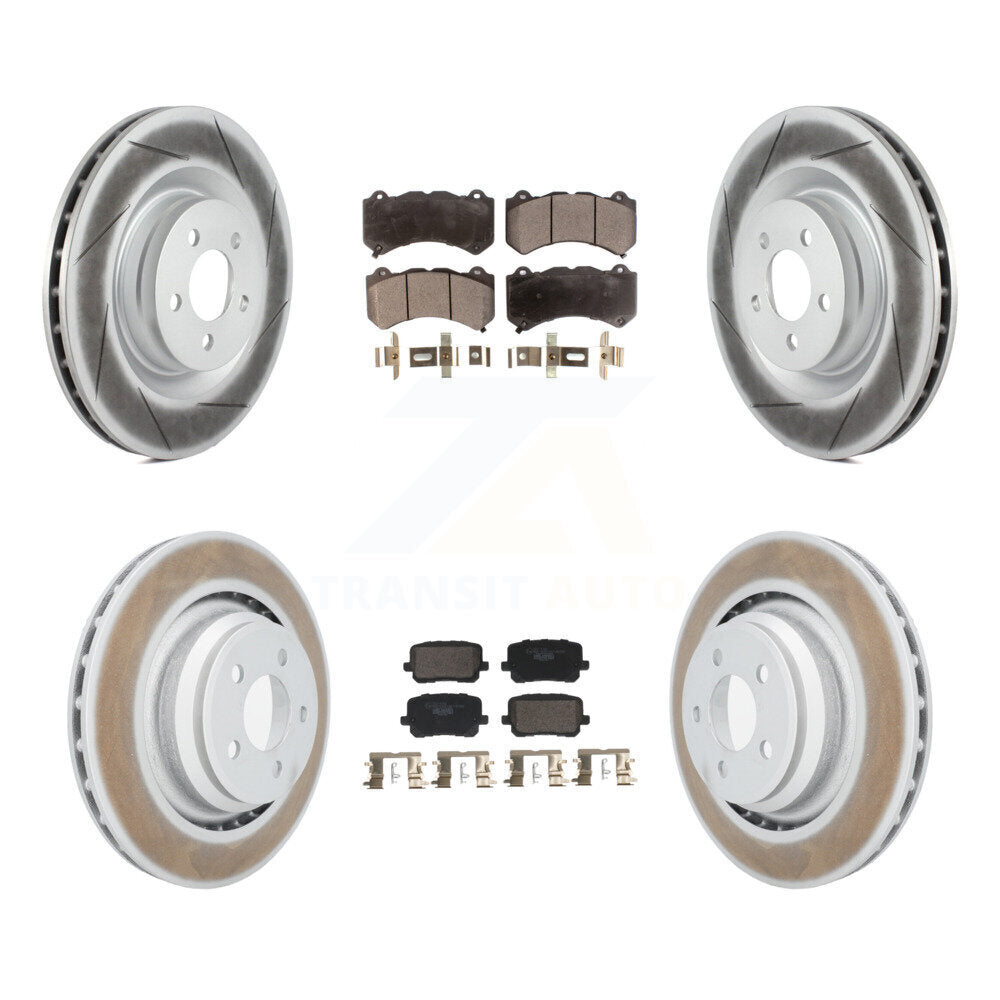Front Rear Coat Brake Rotors Ceramic Pad Kit For 2016 Dodge Charger SRT 392 with RWD 6.4L KGT-103345