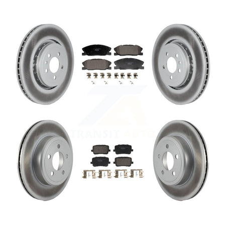 Front Rear Coated Brake Rotor & Ceramic Pad Kit For 2017-2018 Dodge Charger RWD with 5.7L KGT-103347