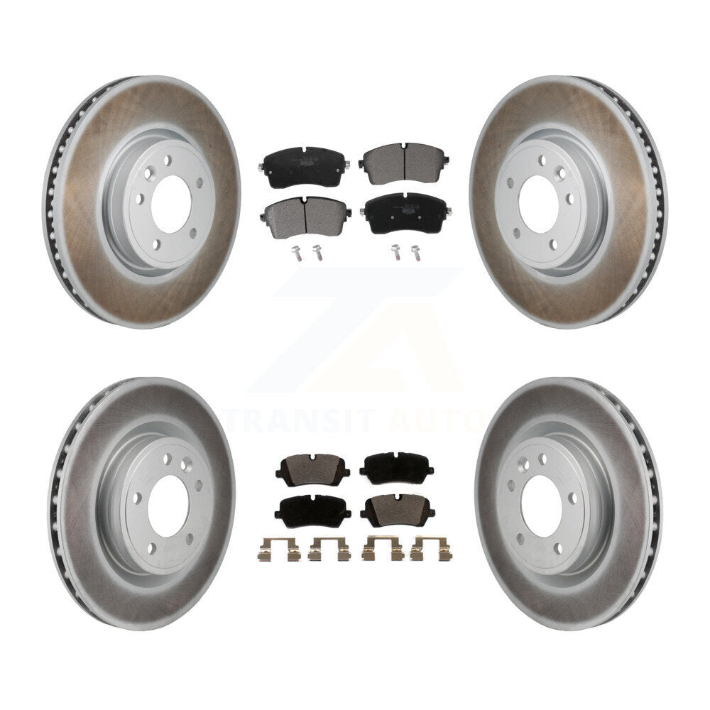 Front Rear Coated Disc Brake Rotors And Ceramic Pads Kit For Land Rover Discovery Range KGT-103350