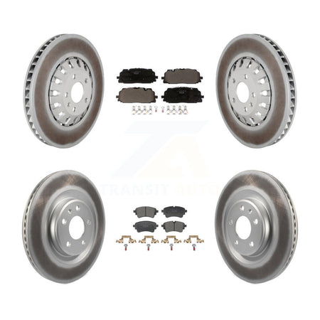 Front Rear Coated Disc Brake Rotors And Ceramic Pads Kit For Audi A6 Quattro A7 Sportback KGT-103354