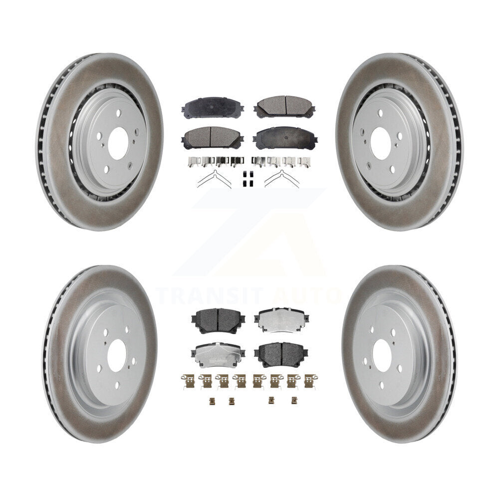 Front Rear Coated Disc Brake Rotors And Ceramic Pads Kit For 2020-2022 Toyota Highlander KGT-103363