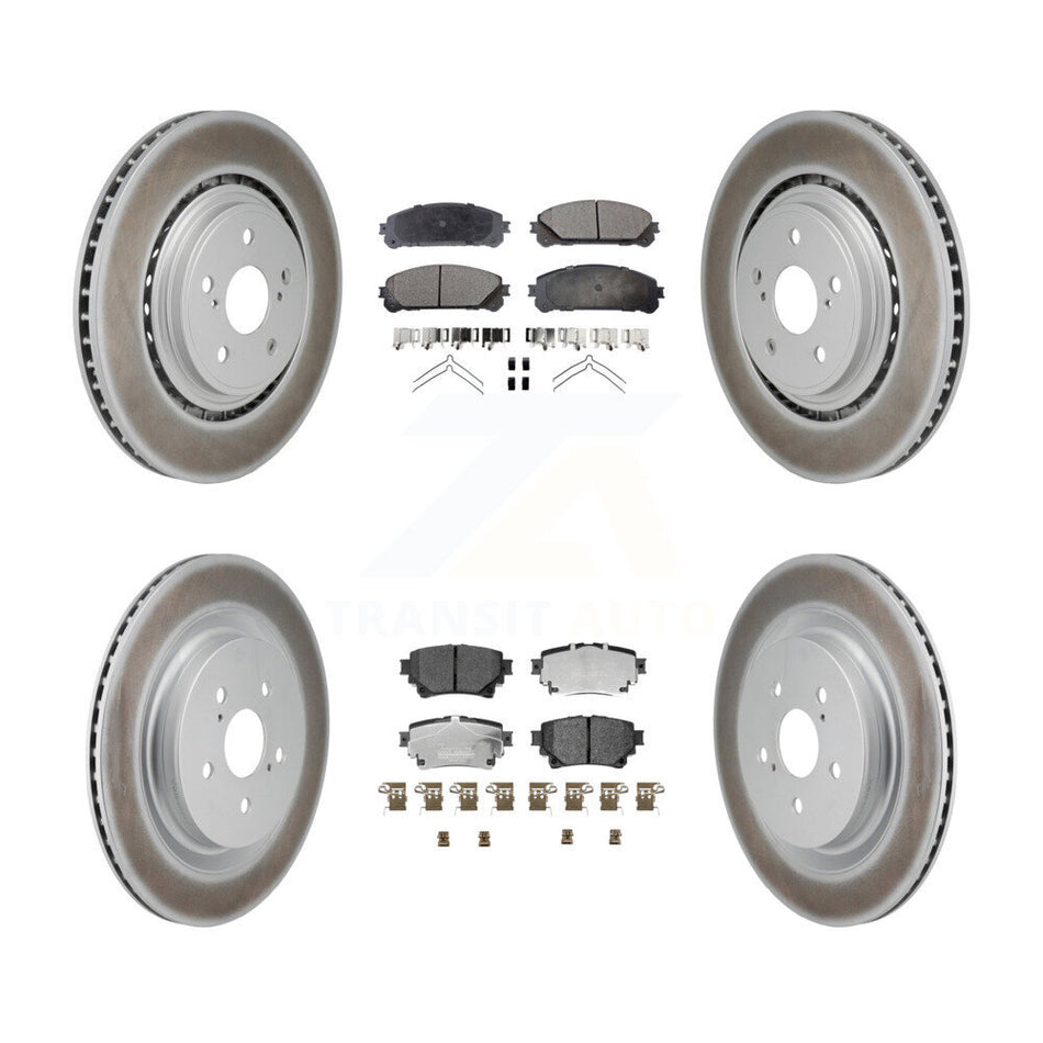 Front Rear Coated Disc Brake Rotors And Ceramic Pads Kit For 2020-2022 Toyota Highlander KGT-103363