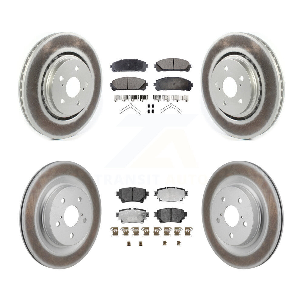 Front Rear Coated Brake Rotor & Ceramic Pad Kit For Lexus NX350h NX350 NX250 Toyota Crown KGT-103364