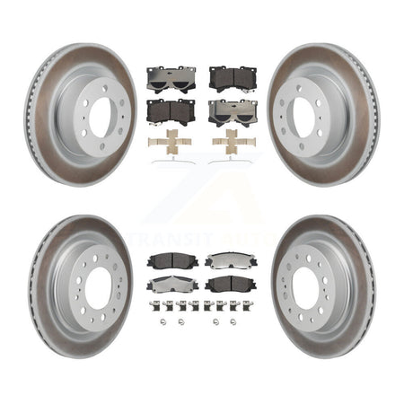 Front Rear Coated Disc Brake Rotors Ceramic Pad Kit For Toyota Tundra Sequoia Lexus LX600 KGT-103365