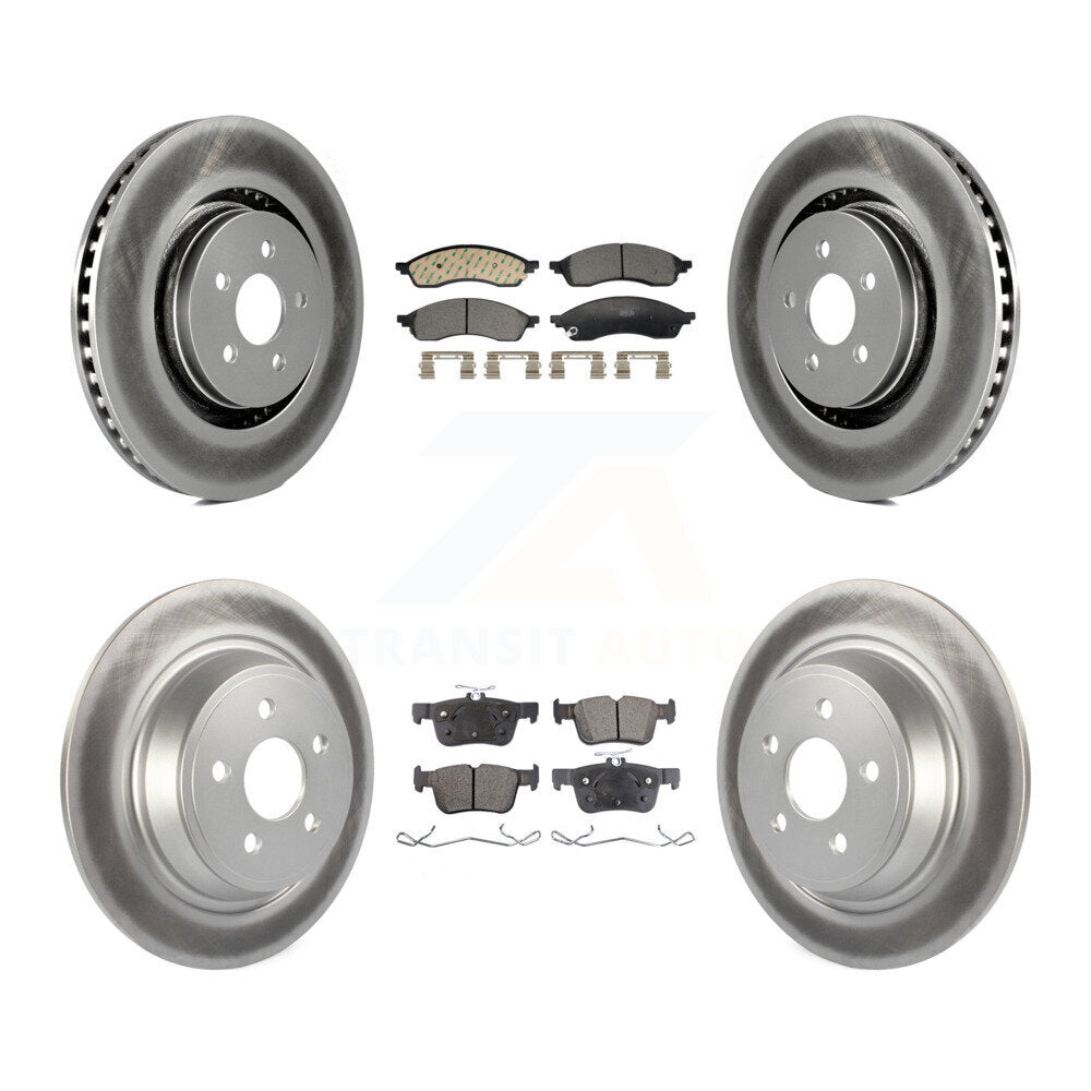 Front Rear Coated Disc Brake Rotors And Ceramic Pads Kit For Lincoln Nautilus KGT-103367