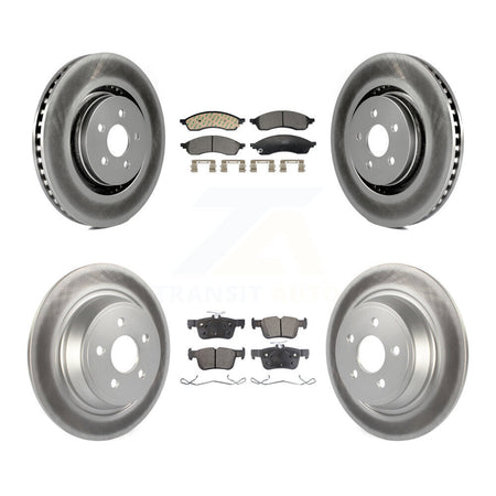 Front Rear Coated Disc Brake Rotors And Ceramic Pads Kit For Lincoln Nautilus KGT-103367