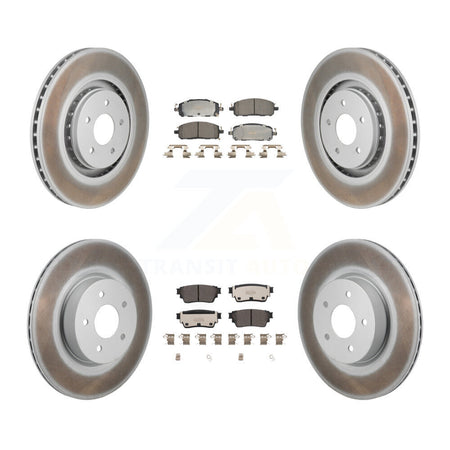 Front Rear Coated Brake Rotors Ceramic Pad Kit For Mitsubishi Outlander Nissan Pathfinder KGT-103373