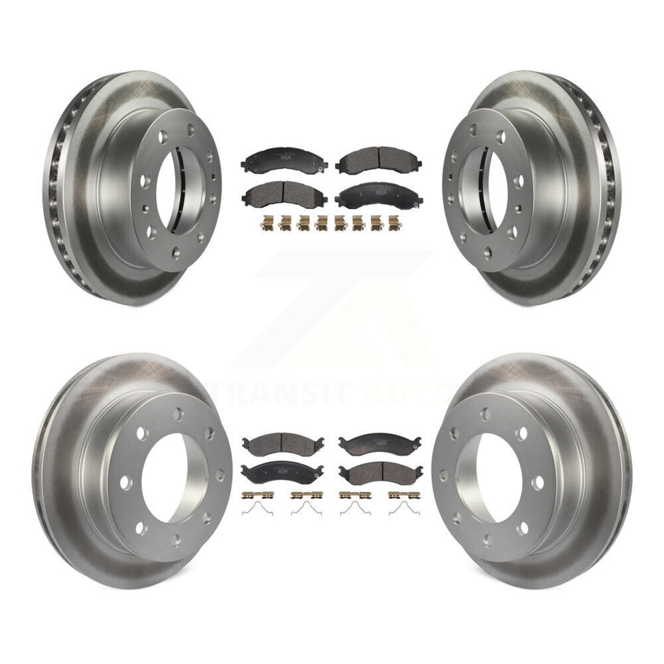 Front Rear Coated Disc Brake Rotors Ceramic Pad Kit For GMC Savana 2500 Chevrolet Express KGT-103374