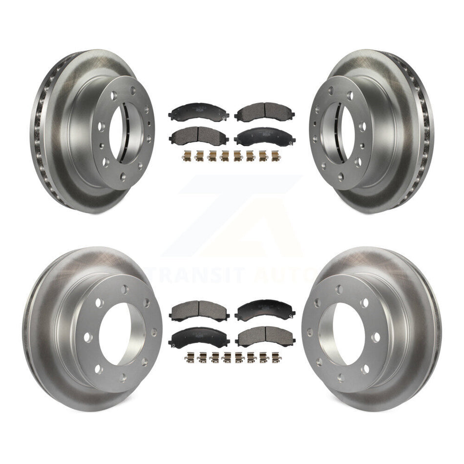 Front Rear Coated Disc Brake Rotors Ceramic Pad Kit For GMC Savana 2500 Chevrolet Express KGT-103375
